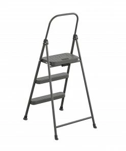 Cosco Step Stools 3-Step 225-lb Capacity Gray Steel Foldable Step Stool -Craftsman Sales Shop 45419740