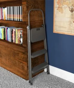 Cosco Step Stools 3-Step 225-lb Capacity Gray Steel Foldable Step Stool -Craftsman Sales Shop 45419744
