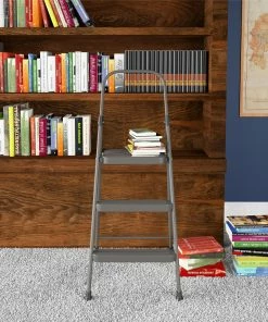 Cosco Step Stools 3-Step 225-lb Capacity Gray Steel Foldable Step Stool -Craftsman Sales Shop 45419745